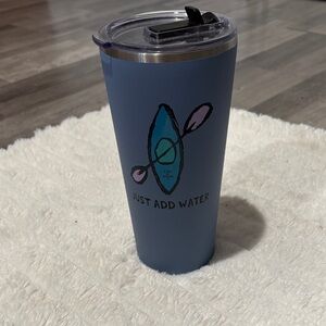 Life Is Good Stainless Steel Tumbler with Blue Rim